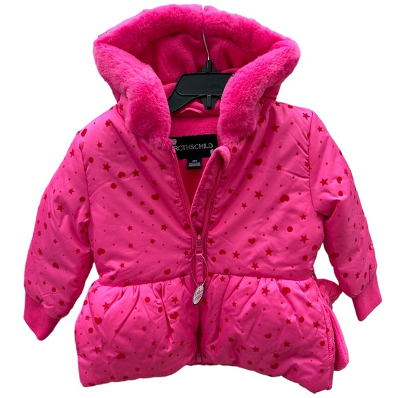 Rothschild - Flocked Peplum hooded jacket with mittens - 24 months - Picture 2 of 9